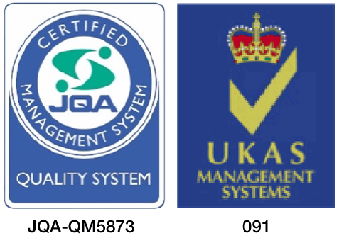 ISO 9001認証 (JQA-QM5893) | UKAS認証 (091)
